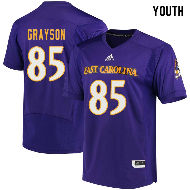 Youth #85 Davon Grayson East Carolina Pirates College Football Jerseys Sale-Purple - Click Image to Close